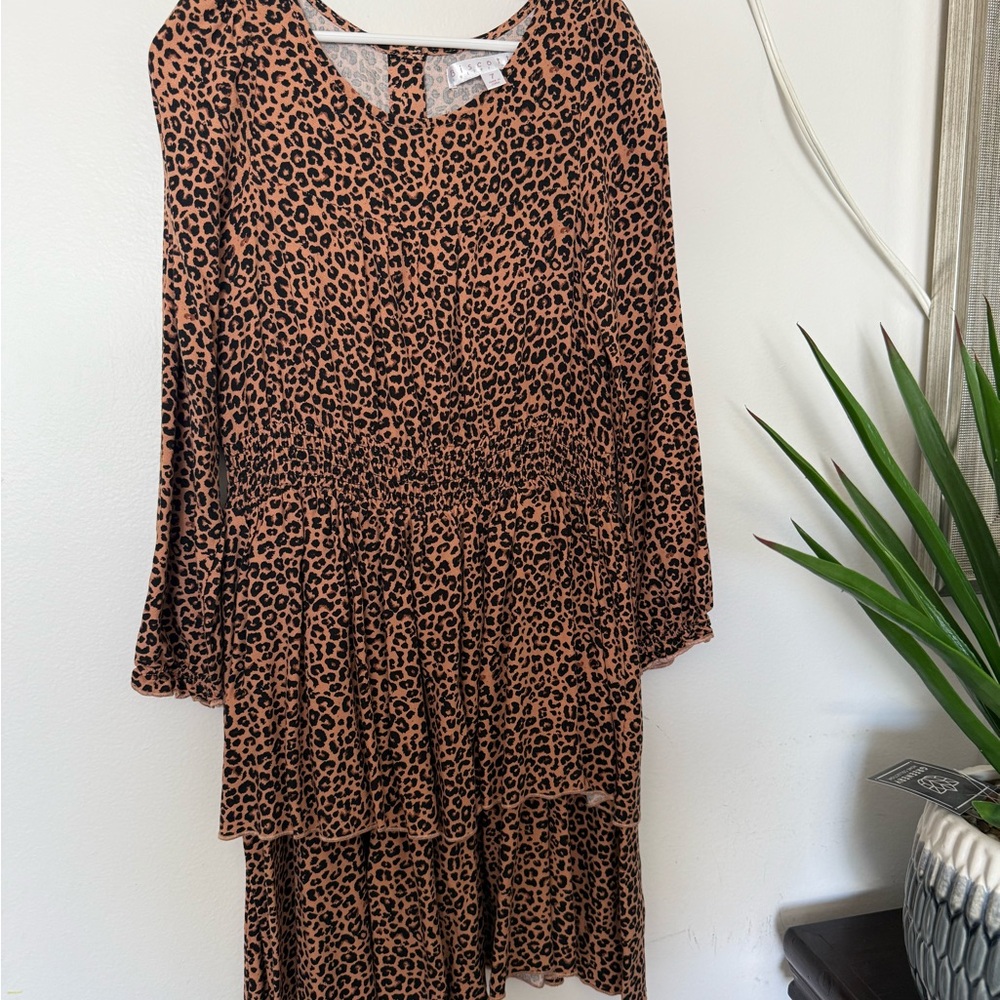 Biscotti Animal Print Long Sleeve Dress